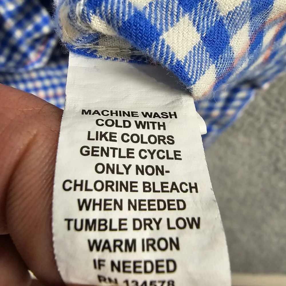 Vineyard Vines Mens Large Slim Fit‎ Whale Flannel Shirt Long Sleeve Button - Picture 7 of 11